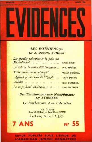 Evidences. N° 55 (Mars 1956)